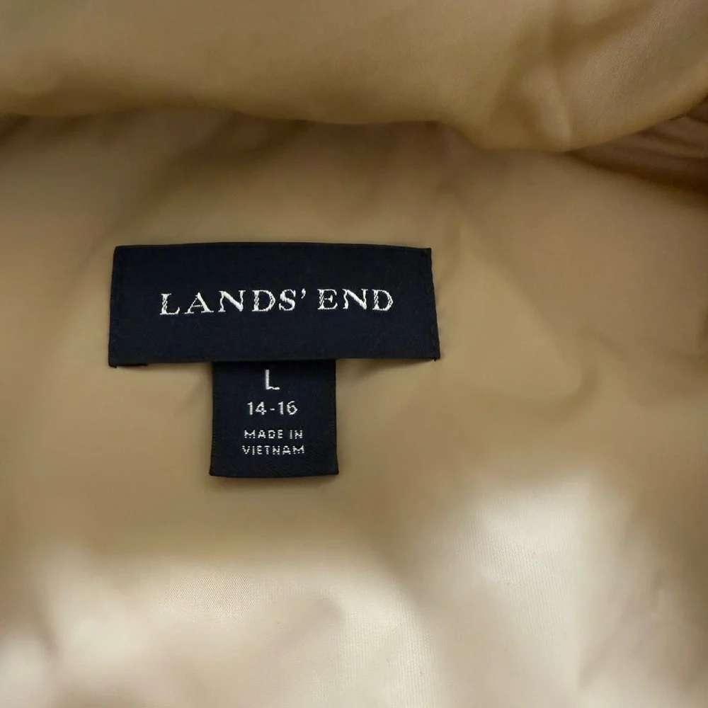 Lands' End Gold Quilted Goose Down Vest - Picture 7 of 10